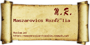 Maszarovics Rozália névjegykártya