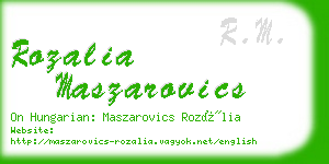 rozalia maszarovics business card
